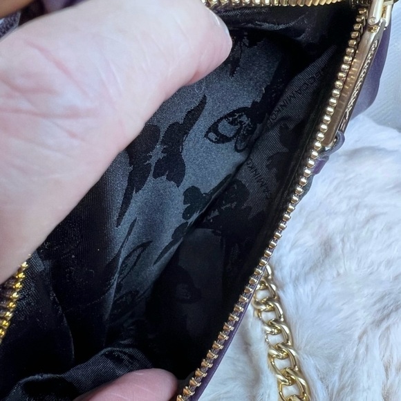 Rebecca Minkoff Mini Mac Purple Crossbody Bag with Gold Hardware - Picture 7 of 13